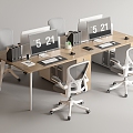 Modern Office Desk and Chair Office Desk and Chair Staff Station Computer Desk and Chair 3d model