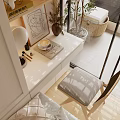Modern Open Living and Dining Room with Sofa Dining Table and Wooden Flooring