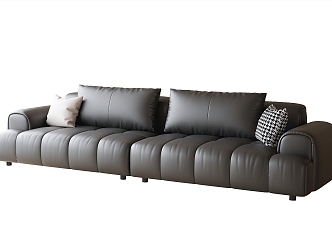 Modern Leather Multiplayer Sofa In-line Sofa 3d model