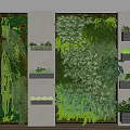 Living Green Wall Design With Vertical Garden Plants And Wall Mounted Shelves
