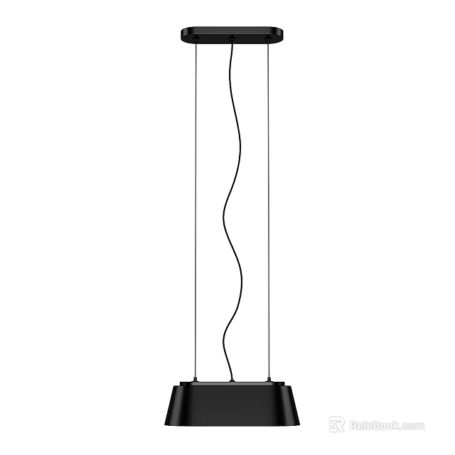 Modern Ceiling Light With Sleek Design And Decorative Black Frame Structure 3d model