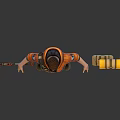 Male Adventurer Character With Companion Creature And Firearm Shovel Backpack Tools