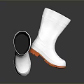 Practical White Rain Boots with Orange Soles as Essential Household Items for Daily Use