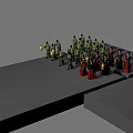 Game And Movie Characters In Green Red Costumes Holding Drums Arranged In Formation Performing Ritual