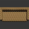 Orange Tufted Multi Seat Sofa with Scroll Arms and Classic Living Room Design