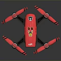 Stylish Pink Drone Design Featuring DHL Logo Cartoon Character And Propellers