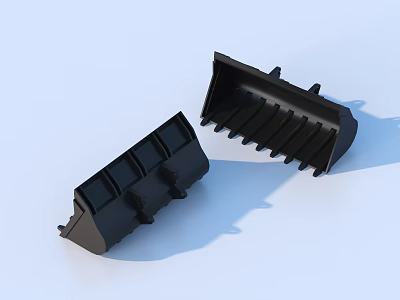 Two Black Plastic Toy Model Bucket Accessories For Play And 3d model