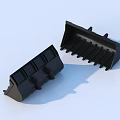 Two Black Plastic Toy Model Bucket Accessories For Play And 3d model