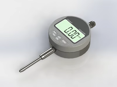 Precision Digital Micrometer Tool With Clear Display Showing 0001 Reading 3d model
