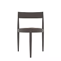 Modern Single Chair With Dark Wood Frame And Brown Leather Seat Design