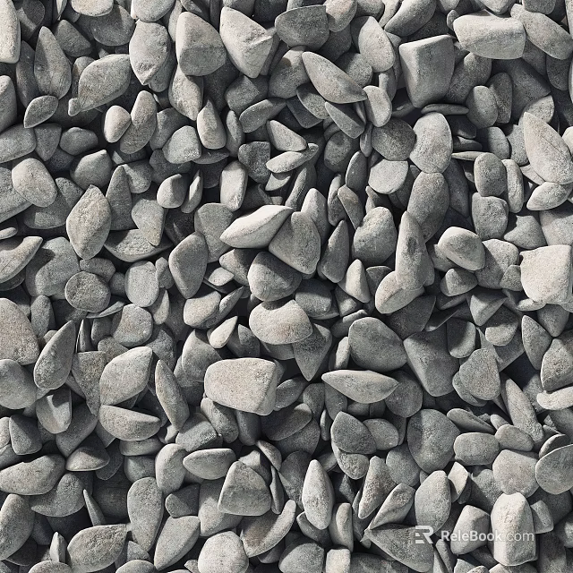 Various Gray Stone And Wood Materials For Outdoor Landscaping Projects 3d model