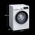 White Front Loading Washing Machine With Dimensions 848mm Height 495mm Width 595mm Depth 3d model