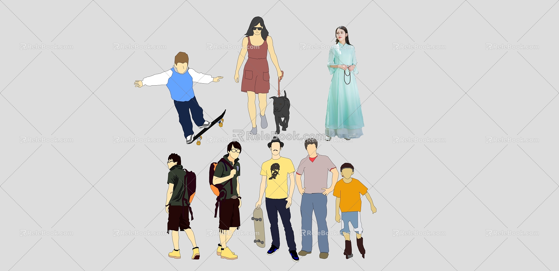 Many characters 3d model