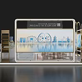 Wanfu Mingdu City Modern Exhibition Hall Interior With Display Screens And Brand Showcases