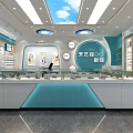 Modern Bright Optical Store Interior Design With Glass Counter Display Shelves And Spectacles