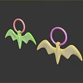 Unique Stylish Silver Bat Shaped Earrings Fashion Accessory For Modern Look