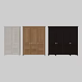 Modern Wardrobe Designs With White Wooden And Dark Brown Shutter Panel Doors
