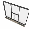 Modern Glass Double Casement Door With Black Frame In Bright Interior
