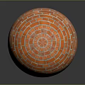 Orange Brick Sphere With Red Brick Texture And Smooth Round Design