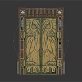 Vintage Carved Double Door With Intricate Wood Carvings And Decorative Details