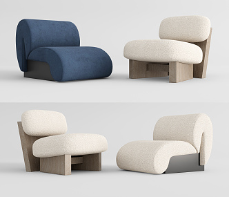 Modern Single Sofa Leisure Chair 3d model