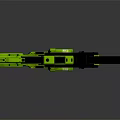 Green Futuristic Sci Fi Gun Weapon With Advanced Tactical Design And Scope 3d model