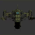 Sci Fi Mechanical Device With Green Blue Lights Complex Structure And Metallic Design