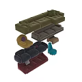 Various Modern Three Seater Sofa Styles With Velvet Fabric And Colorful Cushions