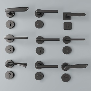 Modern door handle door lock 3d model