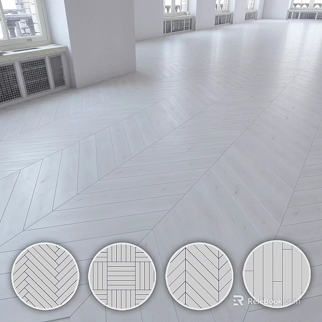 Herringbone Wooden Floor Design With Various Pattern Styles And Smooth Surface 3d model 