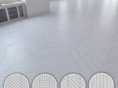 Herringbone Wooden Floor Design With Various Pattern Styles And Smooth Surface 3d model