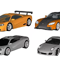 Functional Sports Cars In Multiple Colors With Sleek Design And Performance Features