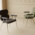 Modern Black and Green Dining Chairs with Metal Legs Contemporary Interior Design