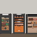 Modern Black Wine Cabinet With Glass Door And Wine Storage Shelves