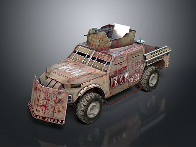 Bulletproof Car Armed Jeep Armed Car Armed Bulletproof Car Military Jeep Off-road Jeep Humvee 3d model