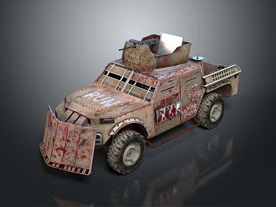 Bulletproof Car Armed Jeep Armed Car Armed Bulletproof Car Military Jeep Off-road Jeep Humvee 3d model