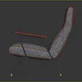 Stylish Modern Accent Chair With Gray Fabric Seat Orange Leather Back And Metal Legs