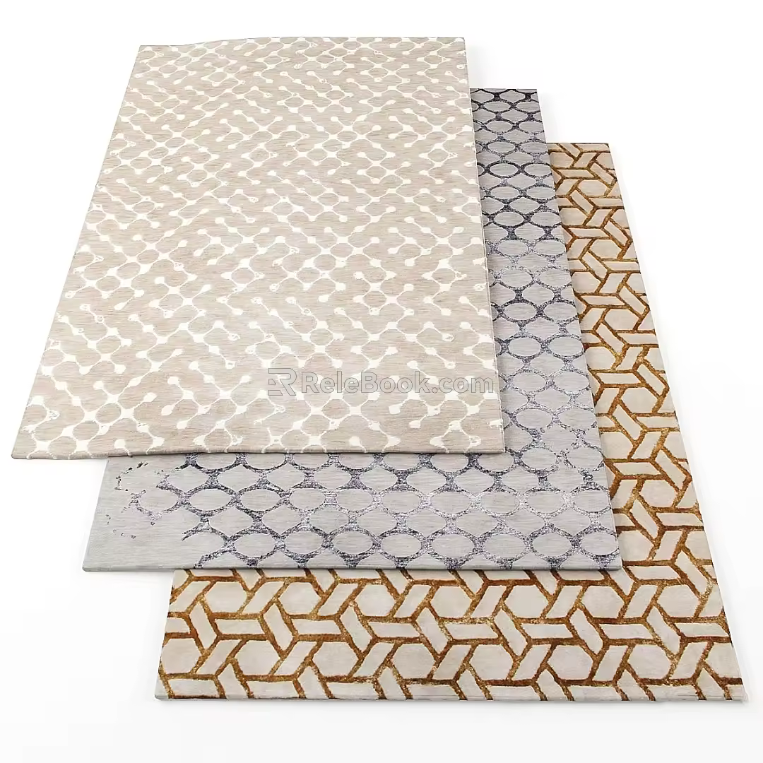 modern square carpet 3d model
