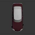 Vintage Dark Red Sedan With White Roof And Sleek Classic Design