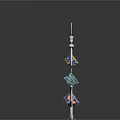 Decorative Metal Keychain with Colorful Layered Pendant Charms for Daily Use