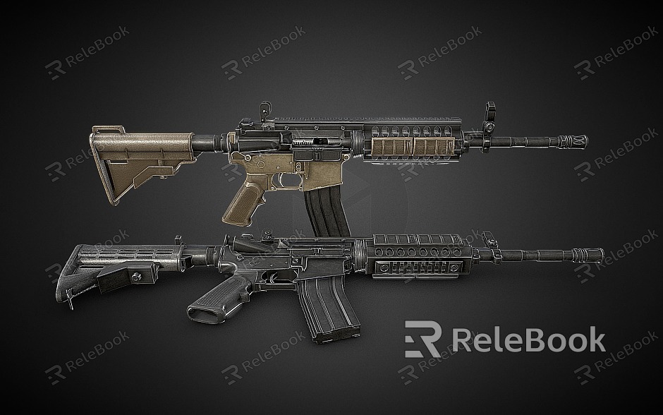 AR15 Rifle Assault Rifle Combat Rifle Military Weapon model