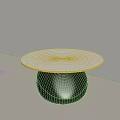 Modern Coffee Table Design With Black Spherical Base And White Round Top 3d model