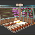 Wooden Bookshelf Units With Multiple Shelves And Books On Carpeted Floor