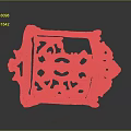 Rustic Iron Ornament With Intricate Plant Inspired Filigree Design And Rustic Red Brown Finish