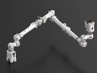 Industrial White Robotic Arm With Articulated Joints And Detailed Mechanical Parts 3d model