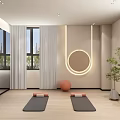 Modern Fitness Studio Interior For Supermoms With Sofa And Plant