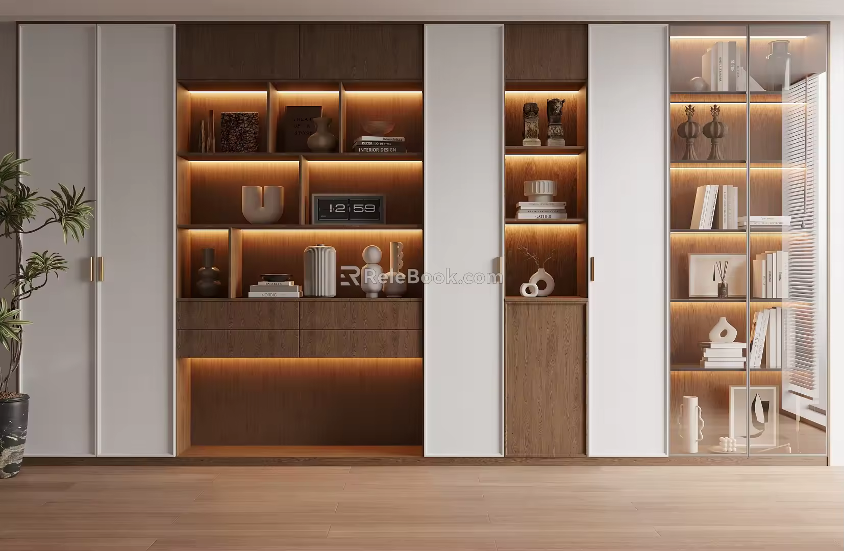 Middle Style Bookcase 3d model