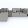Modern Gray Sectional Sofa With Comfortable Cushions For Living Room Seating 3d model
