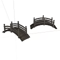 Two Traditional Wooden Landscape Bridge Models With Arched Design And Railings