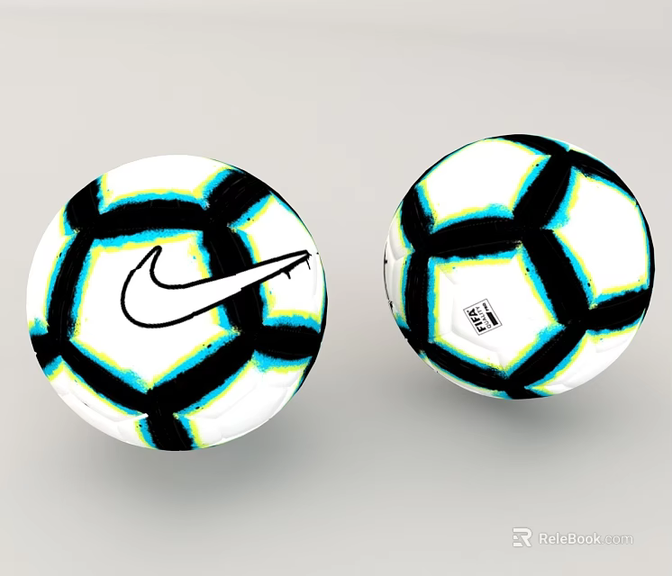 Premium Soccer Balls With Nike Logo And Brand Design In White Black Accents 3d model 